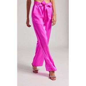 GENERATION LOVE PINK SATIN STRAIGHT LEG PANTS